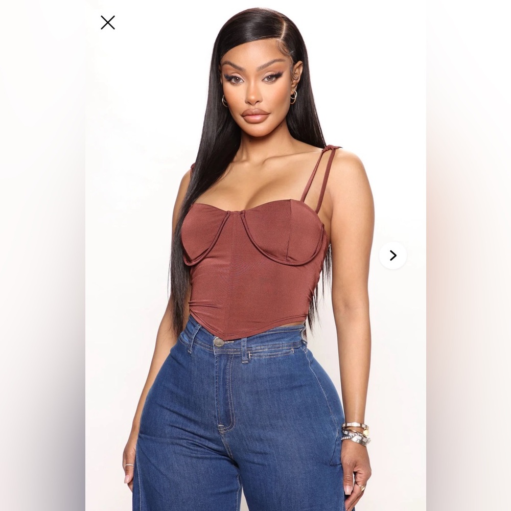 Fashion Nova Angela Bustier Top - Brown